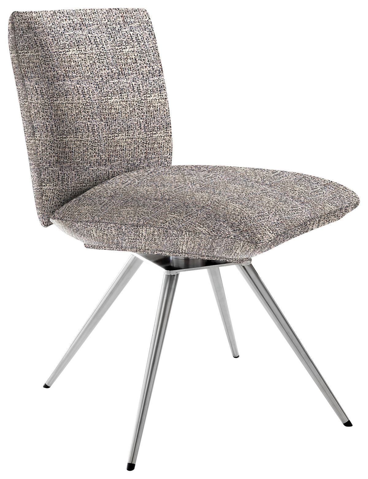STUHL  in Stahl Webstoff  - Edelstahlfarben/Anthrazit, Natur, Textil/Metall (52/90/65cm) - Venjakob