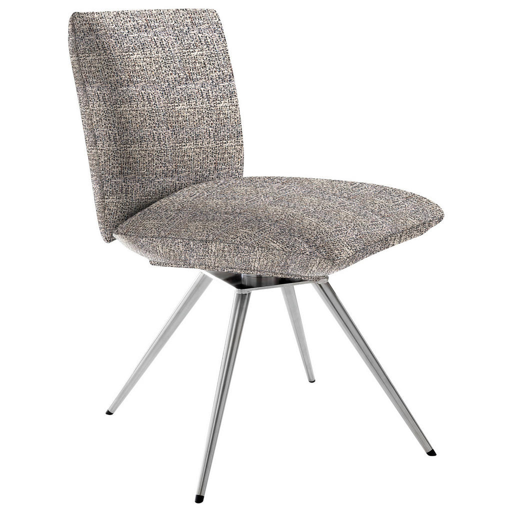 Thumbnail - Venjakob Stuhl, Grau, Edelstahl, Metall, Textil, Füllung: Schaumstoff, rund, Stativgestell, 52x90x65 cm, Goldenes M, Mad...