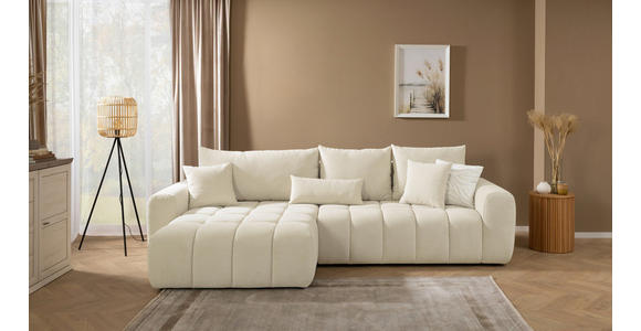 ECKSOFA in Velours Beige  - Beige/Schwarz, KONVENTIONELL, Kunststoff/Textil (168/298cm) - Carryhome