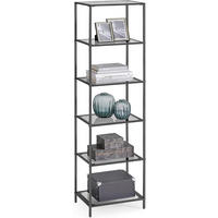 REGAL Grau, Schwarz  - Schwarz/Grau, MODERN, Glas/Metall (40/177,3/30cm) - MID.YOU