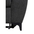 ECKSOFA Schwarz Velours  inkl. Bettkasten, Schlaffunktion, Rücken echt, Kopfteilverstellung, Liegefläche im Originalstoff  - Schwarz, KONVENTIONELL, Textil/Metall (217/255cm) - Carryhome