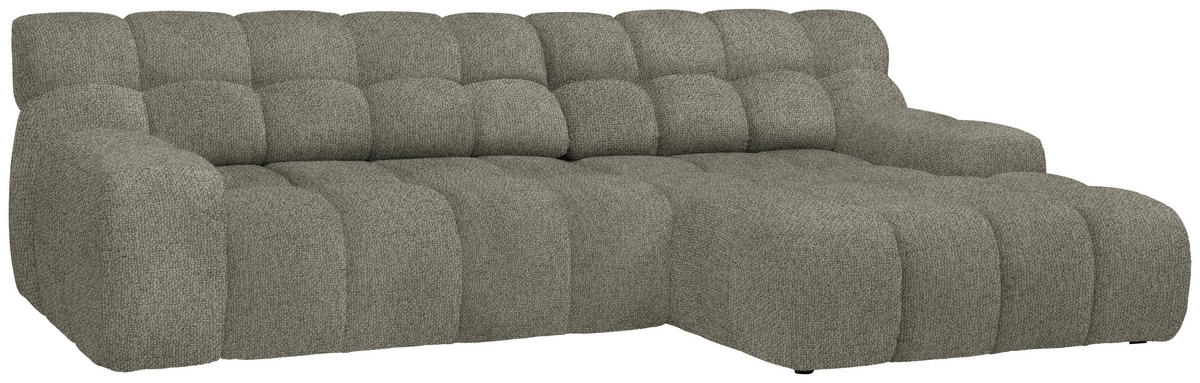 ECKSOFA in Webstoff Graubraun  - Graubraun/Schwarz, Modern, Kunststoff/Textil (297/180cm) - Welnova