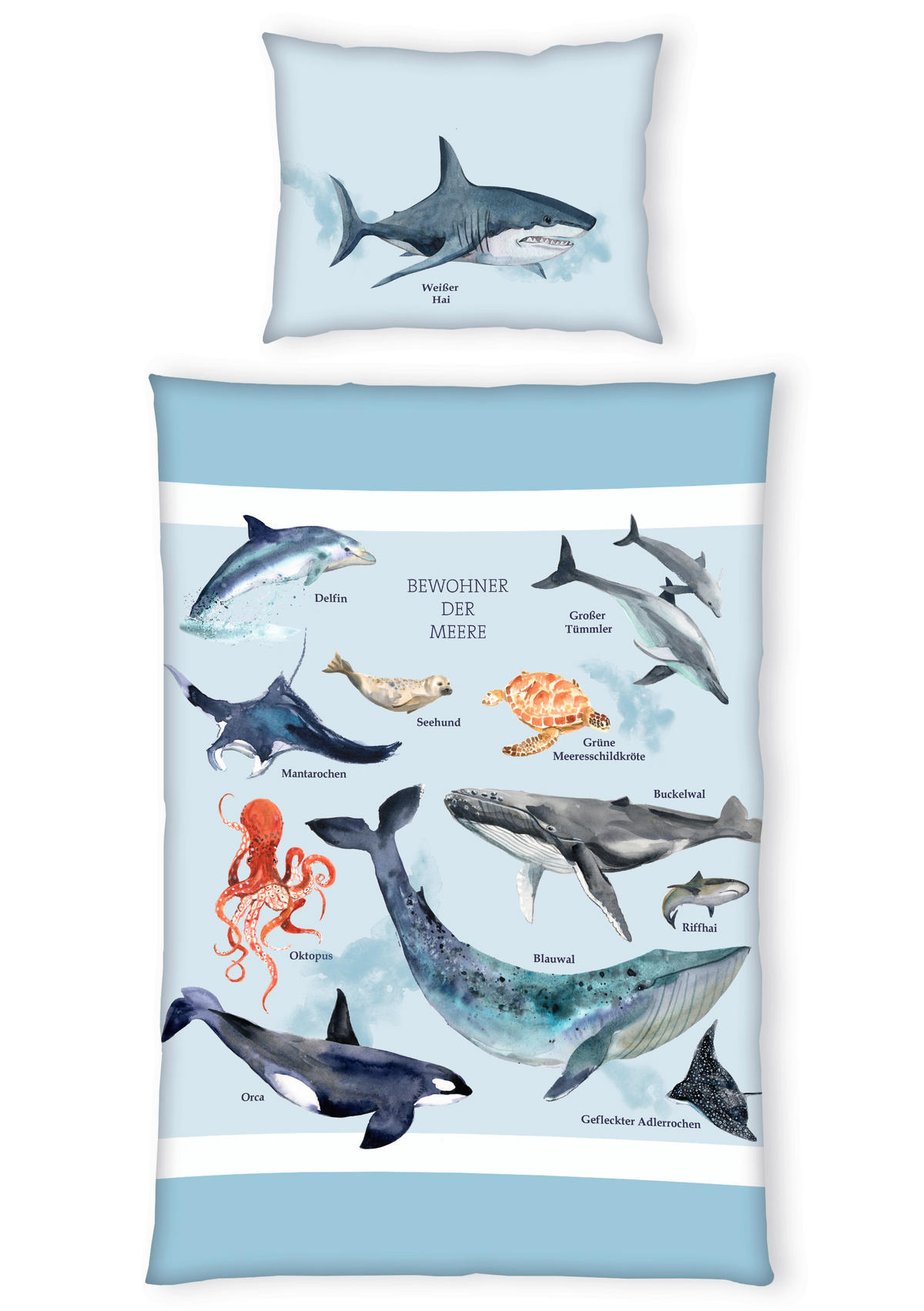 KINDERBETTWÄSCHE Renforcé 135/200 cm  - Blau, KONVENTIONELL, Textil (135/200cm)