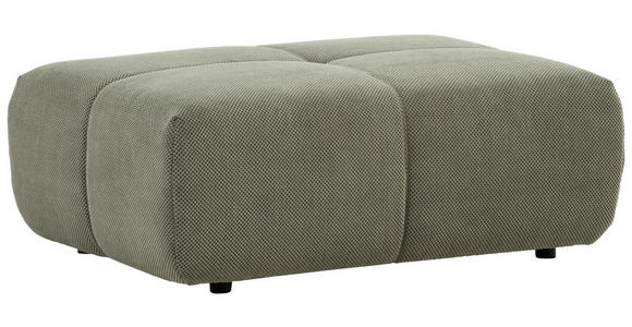 ECKSOFA in Velours Olivgrün  - Schwarz/Olivgrün, Design, Kunststoff/Textil (326/236cm) - Xora