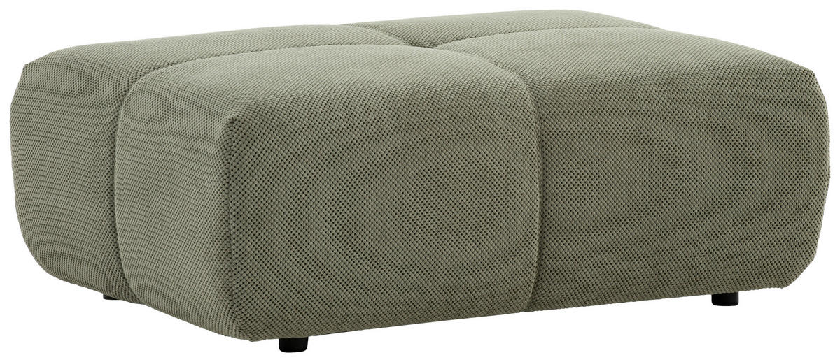 ECKSOFA in Velours Olivgrün  - Schwarz/Olivgrün, Design, Kunststoff/Textil (326/236cm) - Xora
