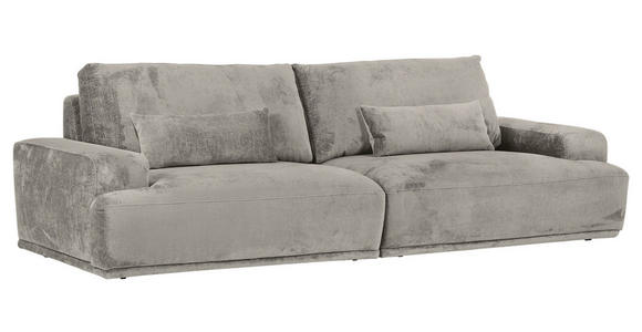 BIGSOFA Chenille Hellgrau  - Hellgrau/Schwarz, KONVENTIONELL, Kunststoff/Textil (282/73/115cm) - Carryhome