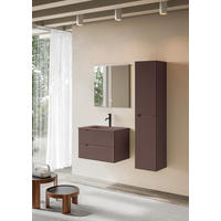 BADEZIMMER 3-teilig  in 80 cm  - Weinrot/Weiß, KONVENTIONELL, Holzwerkstoff/Stein (80cm) - Belluti