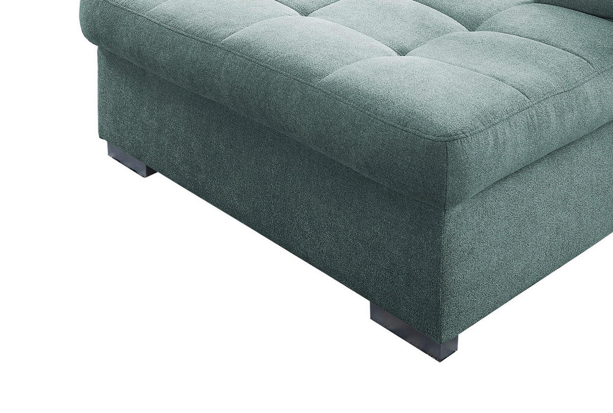 WOHNLANDSCHAFT in Mikrofaser Mintgrün  - Chromfarben/Mintgrün, Design, Kunststoff/Textil (212/330/169cm) - Livetastic