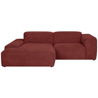 ECKSOFA HANNAH Rot Cord  - Rot/Schwarz, Design, Kunststoff/Textil (170/252cm) - MID.YOU