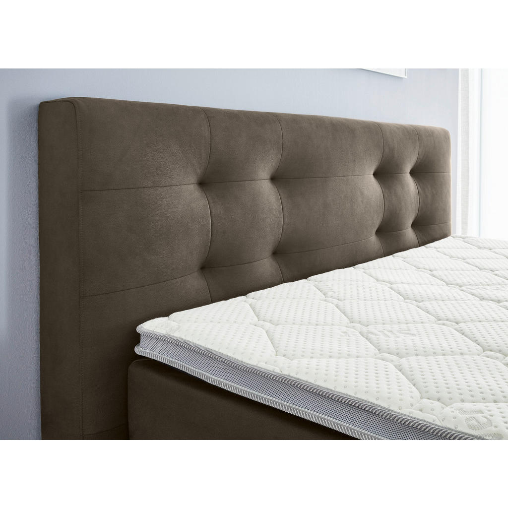 Thumbnail - Carryhome Boxspringbett, Grau, Textil, H2 + H3, 7-Zonen, Höhe ca. 18 cm, 180x200 cm, Textiles Vertrauen - Oeko-Tex®, Top...