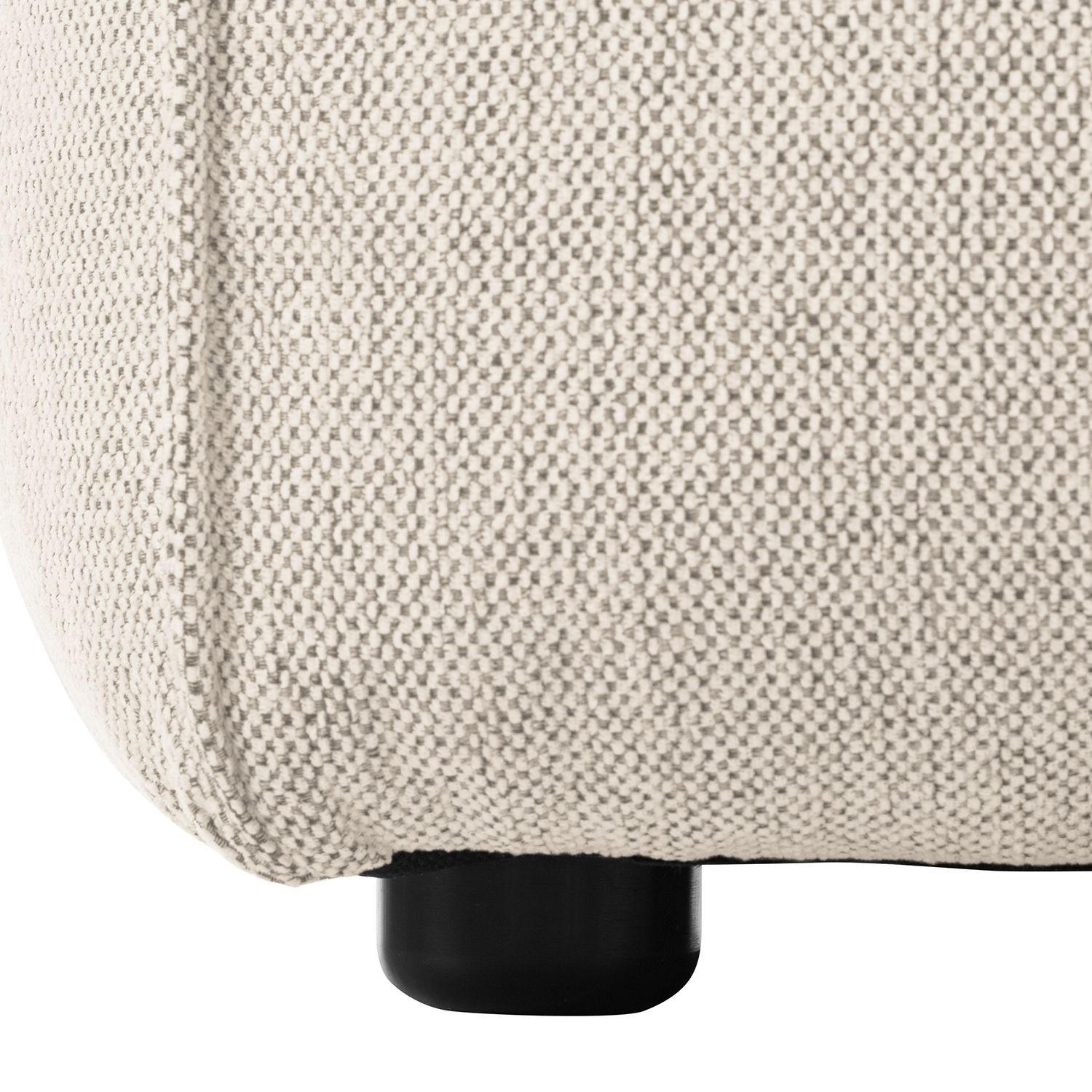 HOCKER Chenille Beige  - Beige/Schwarz, Design, Kunststoff/Textil (94/38/71cm) - home24