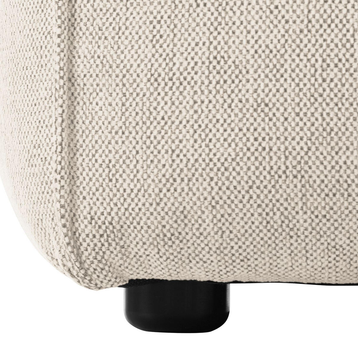 HOCKER Chenille Beige  - Beige/Schwarz, Design, Kunststoff/Textil (94/38/71cm) - home24