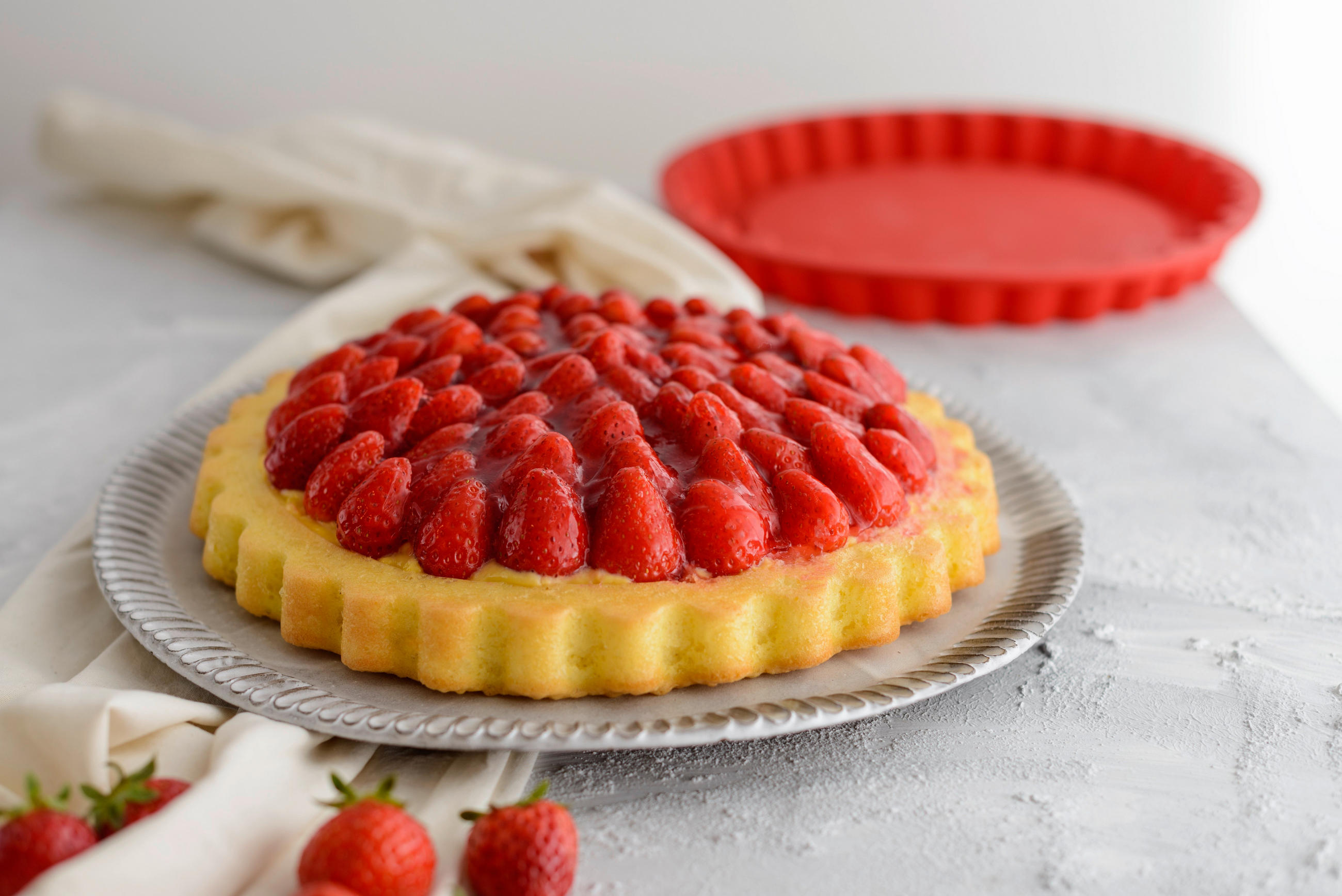 OBSTKUCHENFORM  - Rot, Basics, Kunststoff (28cm) - Dr.Oetker