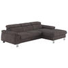 ECKSOFA in Flachgewebe Anthrazit  - Chromfarben/Anthrazit, Design, Textil/Metall (244/166cm) - Livetastic