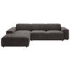 ECKSOFA in Cord Dunkelbraun, Mokka  - Dunkelbraun/Schwarz, Design, Kunststoff/Textil (189/300cm) - Pure Home Lifestyle