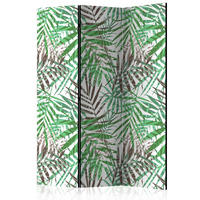PARAVENT mit 3  Flügel - Hellgrün/Grau, Basics, Holz/Textil (135/172/3cm) - artgeist