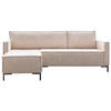 ECKSOFA in Cord Beige   - Beige/Schwarz, Design, Textil/Metall (232/90/154cm) - MID.YOU