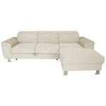 ECKSOFA inkl. Funktionen Naturfarben Cord Bettkasten, Schlaffunktion, Rücken echt, Kopfteilverstellung  - Silberfarben/Naturfarben, Design, Textil/Metall (250/167cm) - Xora