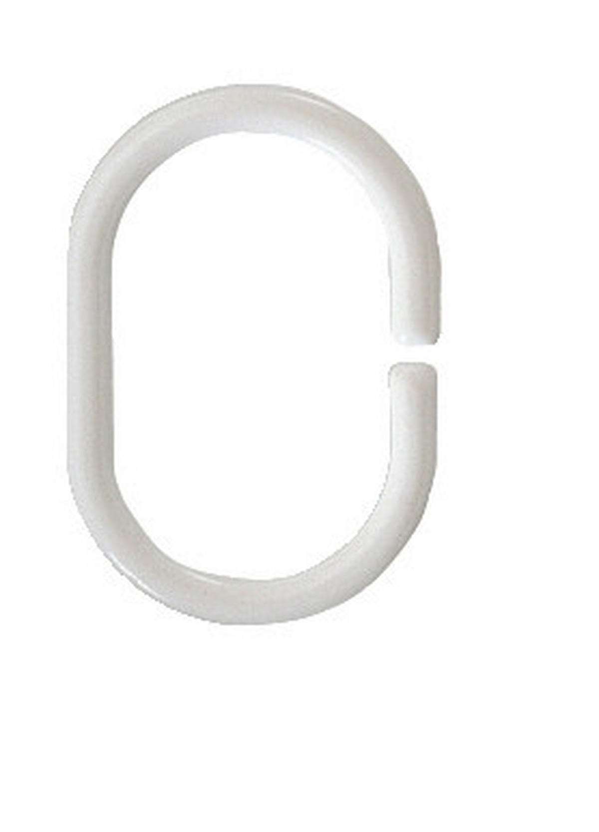 KROUŽKY NA ZÁVĚS DO SPRCHY, 5 cm - bílá, Basics, plast (5cm) - Kleine Wolke