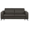 SCHLAFSOFA in Echtleder Dunkelbraun  - Dunkelbraun/Silberfarben, Design, Leder/Metall (204/84/104cm) - Livetastic