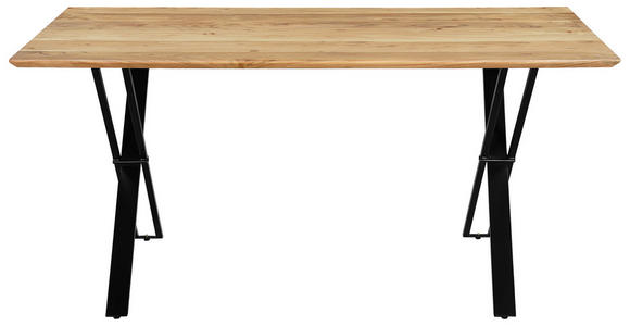 ESSTISCH in Holz, Metall 160/85/76 cm   - Schwarz/Akaziefarben, LIFESTYLE, Holz/Metall (160/85/76cm) - Linea Natura