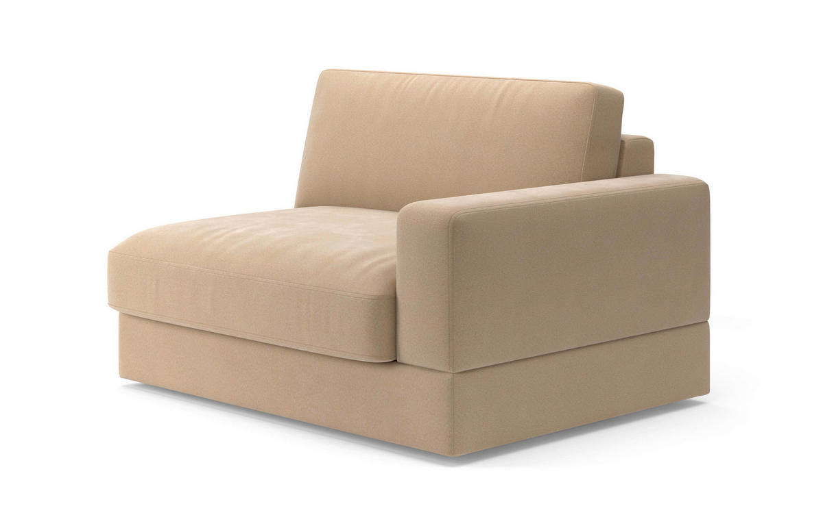 SOFAELEMENT FABIO E in Mikrofaser Sandfarben  - Sandfarben/Schwarz, MODERN, Kunststoff/Textil (132/87/108cm) - Sit & More