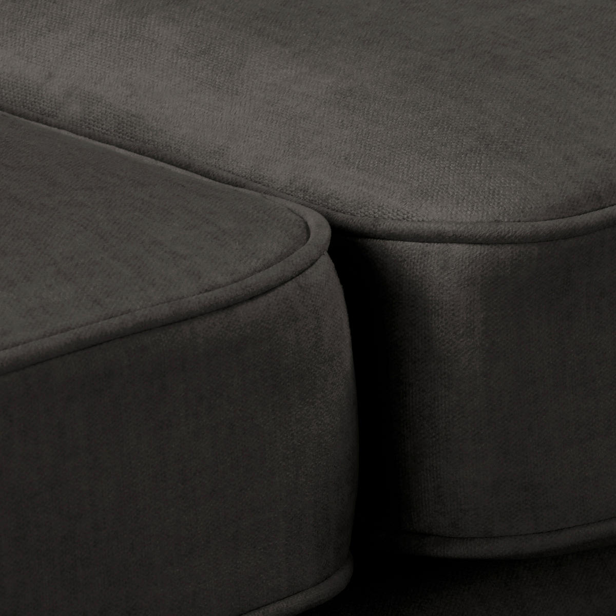 ECKSOFA Laura in Mikrofaser Anthrazit  284/182 cm  - Anthrazit/Creme, Design, Holz/Textil (284/182cm) - P & B
