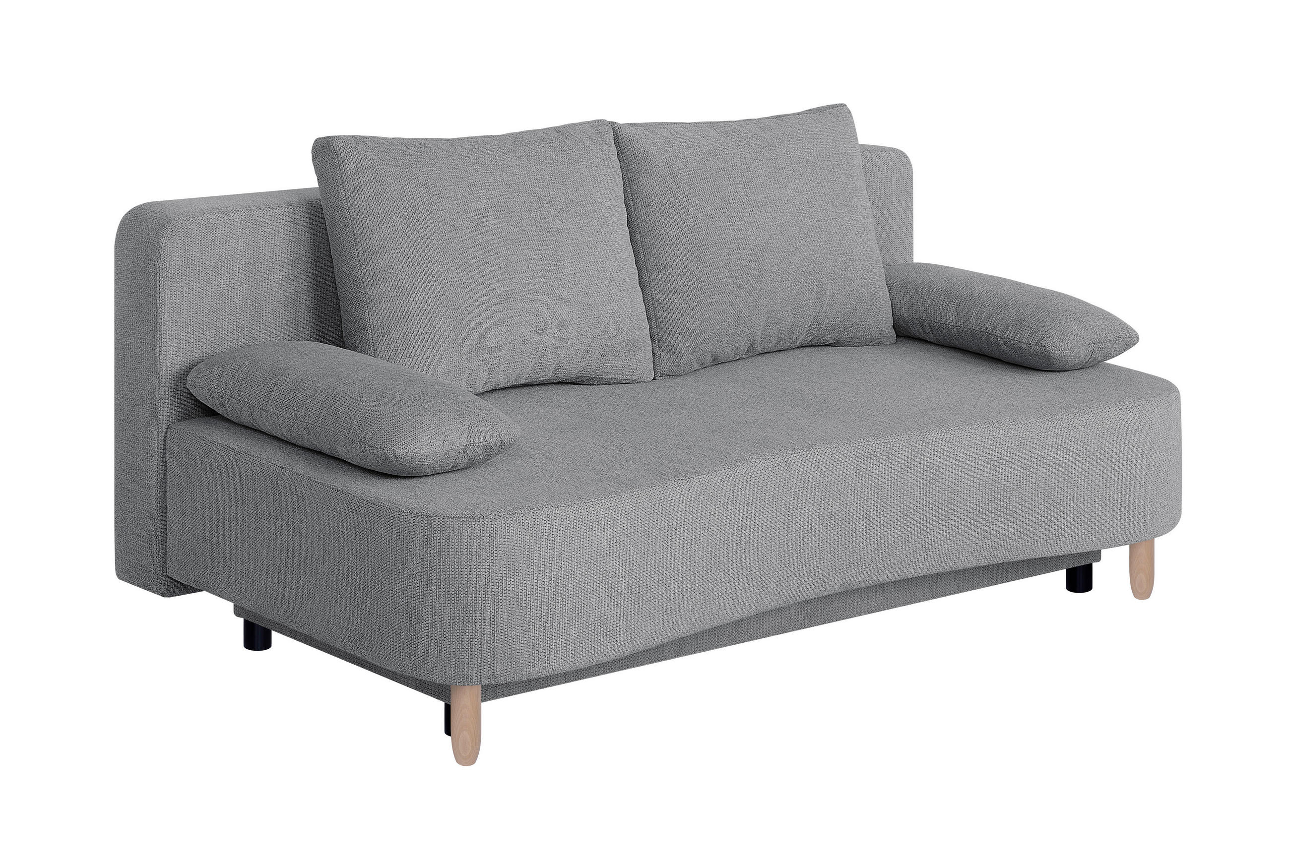 P & B ROZKLÁDACÍ POHOVKA, textil, kompozitní dřevo, šedohnědá