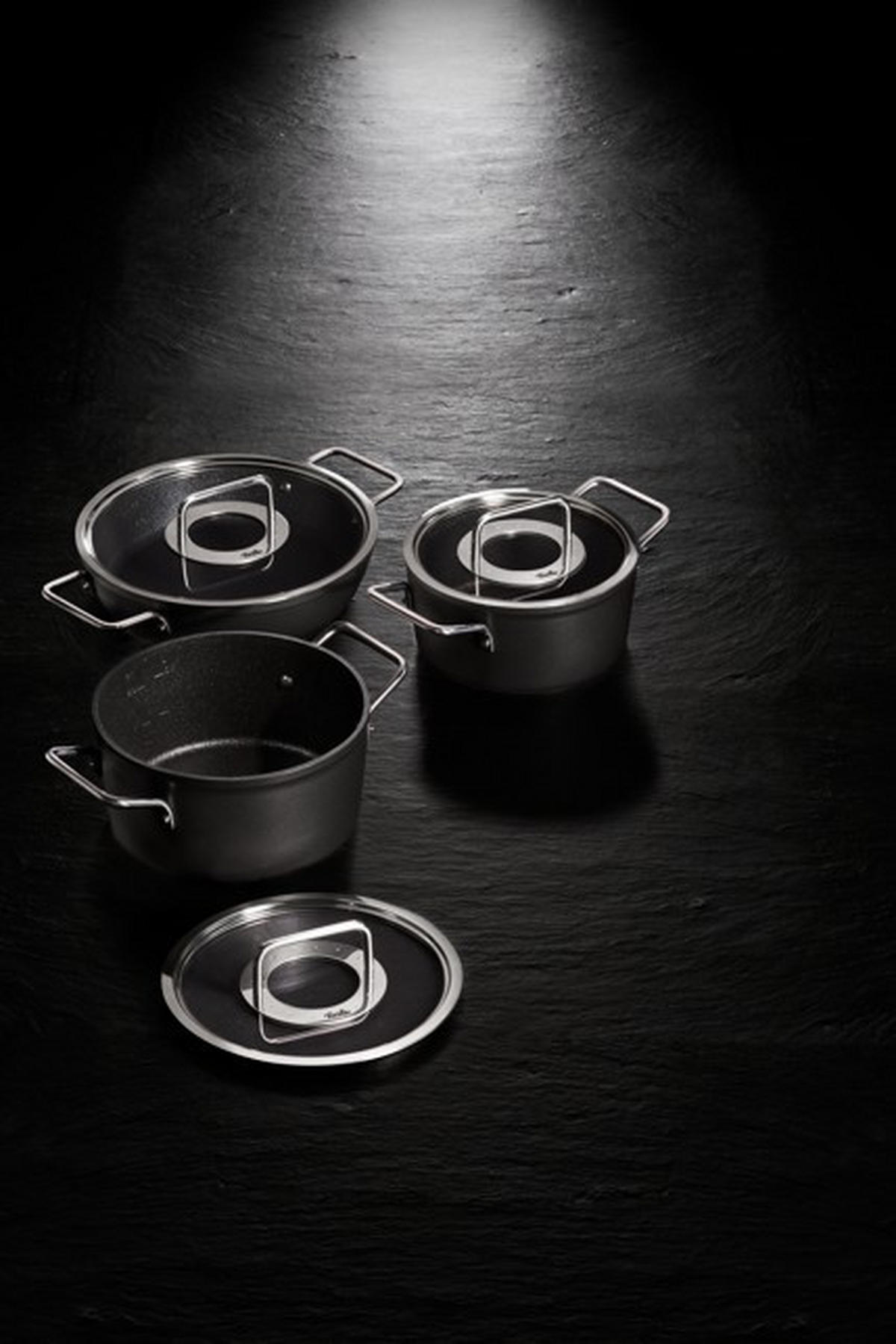 LONAC ZA KUHANJE  4,9 l  ADAMANT  - crna, Basics, staklo/metal (24cm) - Fissler