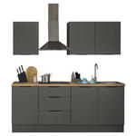 KÜCHENLEERBLOCK   in Graphitfarben  - Schwarz/Graphitfarben, Basics, Holzwerkstoff/Metall (210/211/60cm) - Xora