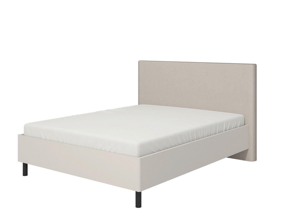 ÁGY 160/200 cm  kasmírszínű  - kasmírszínű/fekete, Basics, faalapú anyag/textil (160/200cm) - Carryhome