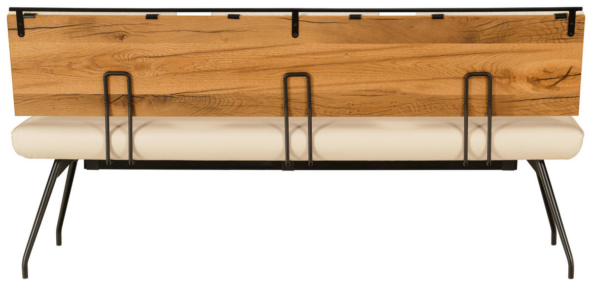 SITZBANK 180/88/62 cm  in Beige, Schwarz, Eichefarben  - Eichefarben/Beige, Design, Holz/Holzwerkstoff (180/88/62cm) - Moderano