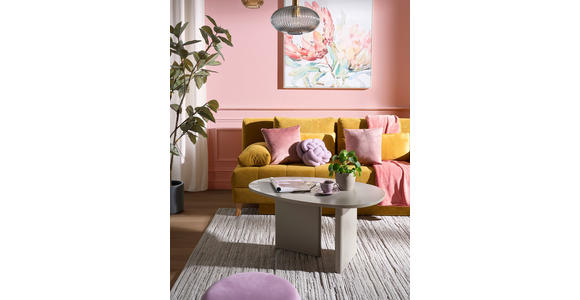 SCHLAFSOFA in Webstoff Gelb - Gelb/Naturfarben, KONVENTIONELL, Holz/Textil (195/90/90cm) - Cantus