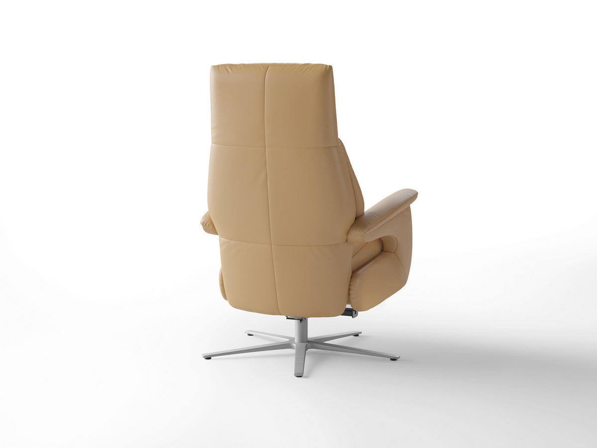 RELAXAČNÍ KŘESLO, kůže, cappuccino - barvy stříbra/cappuccino, Basics, kov/kůže (75/110/85cm) - Sit & More