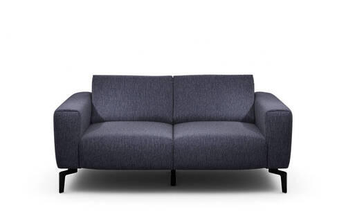 2-SITZER-SOFA in Chenille Blau  - Blau/Schwarz, Design, Textil/Metall (180/86/86-94cm) - SENSOO
