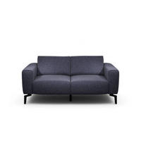 2-SITZER-SOFA in Chenille Blau  - Blau/Schwarz, Design, Textil/Metall (180/86/86-94cm) - SENSOO