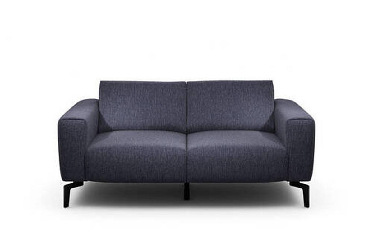 2-SITZER-SOFA in Chenille Blau  - Blau/Schwarz, Design, Textil/Metall (180/86/86-94cm) - SENSOO