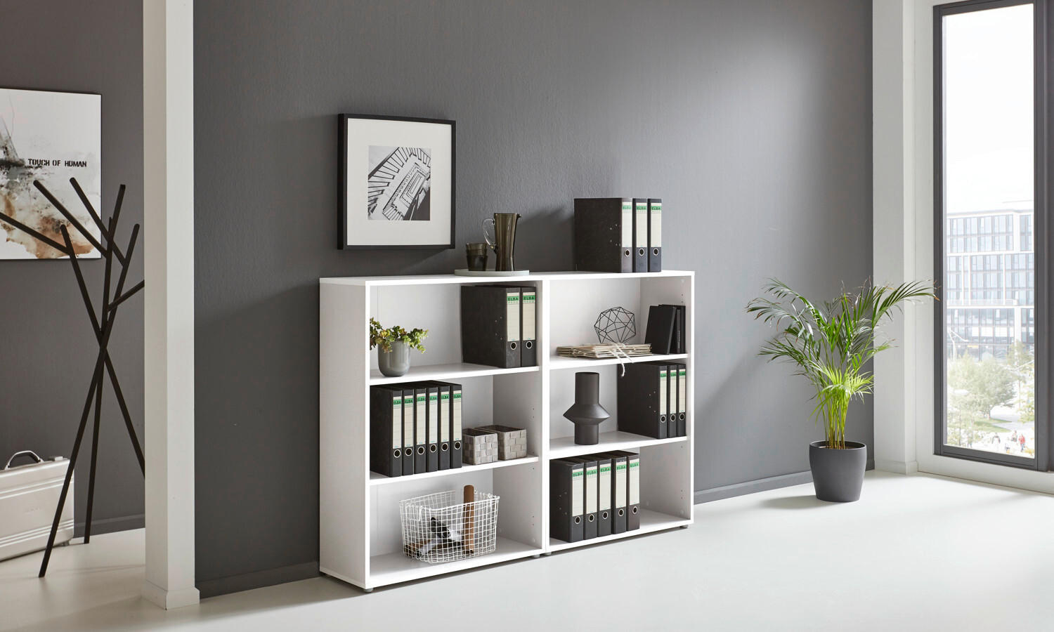 AKTENREGAL 168,8/113,6/33 cm  - Silberfarben/Weiß, MODERN, Holzwerkstoff (168,8/113,6/33cm) - MID.YOU