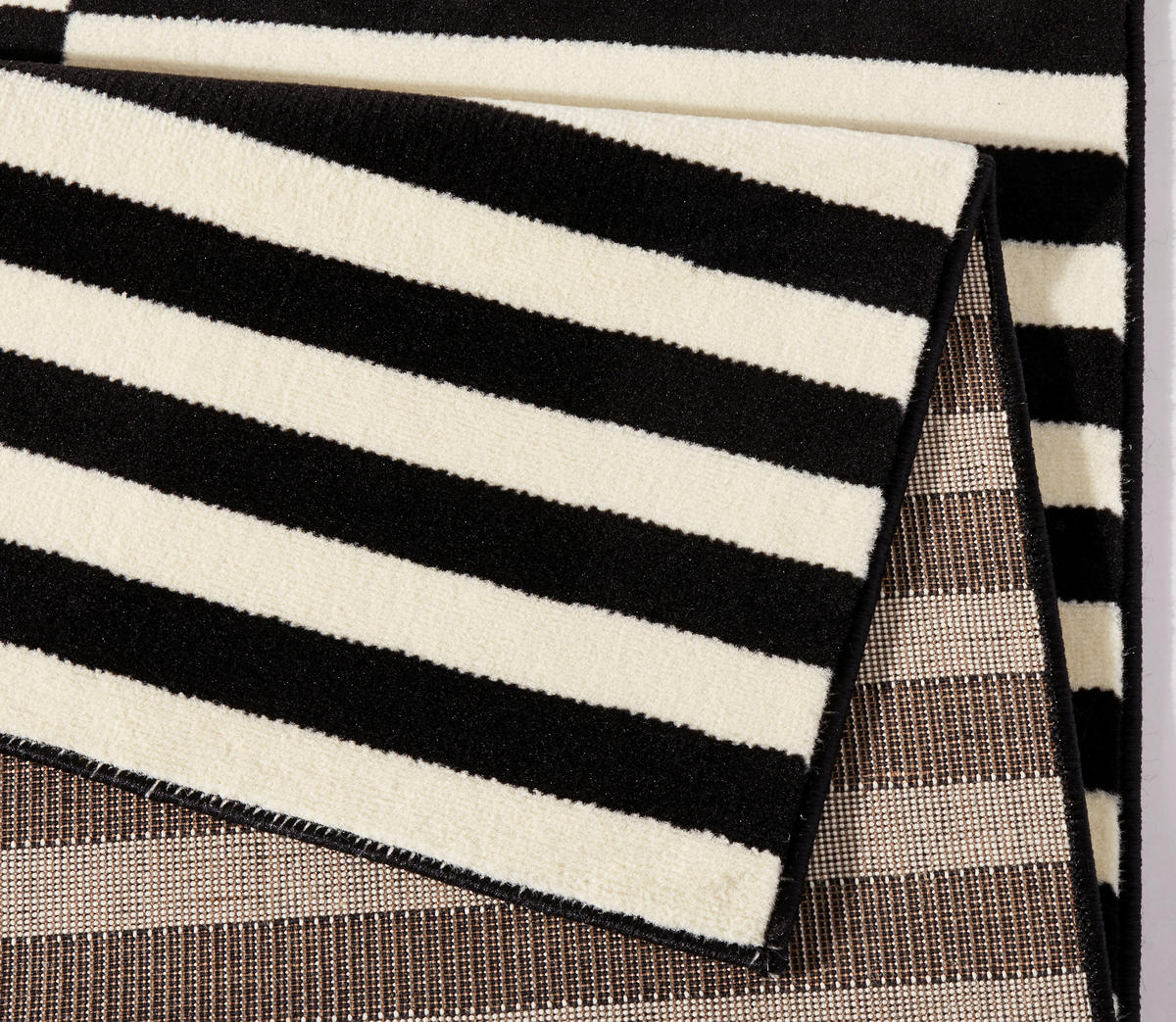FLACHWEBETEPPICH 80/150 cm Gloria Creme, Schwarz  - Creme/Schwarz, Design, Kunststoff/Textil (80/150cm)