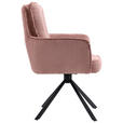 ARMLEHNSTUHL  Stoffauswahl, Sitzfläche 180° drehbar Cord  - Schwarz/Rosa, Design, Textil/Metall (62/95/67cm) - Novel