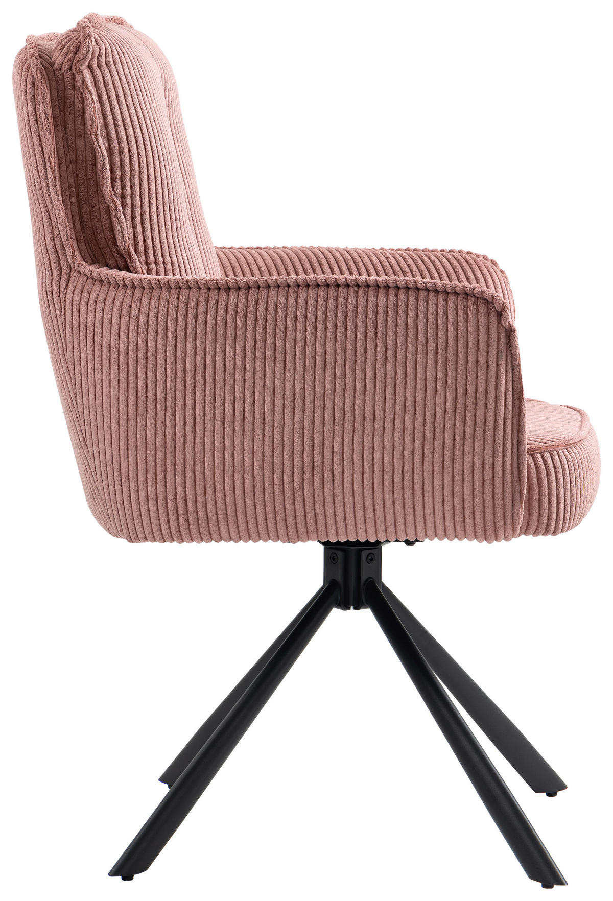 ARMLEHNSTUHL  in Eisen Cord  - Schwarz/Rosa, Design, Textil/Metall (62/95/67cm) - Novel