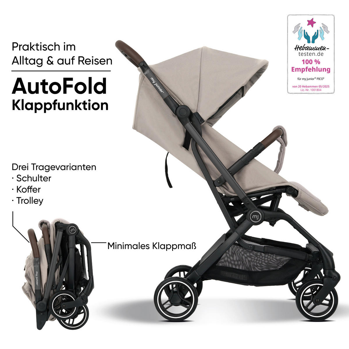 BUGGY PICO3  - Beige, Basics, Textil/Metall (94.5/44/105.5cm) - My Junior