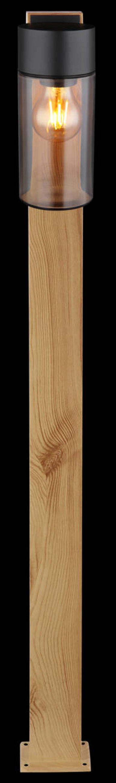 AUSSENLEUCHTE - Schwarz, Natur, Glas/Metall (9/14,5/100cm) - Globo