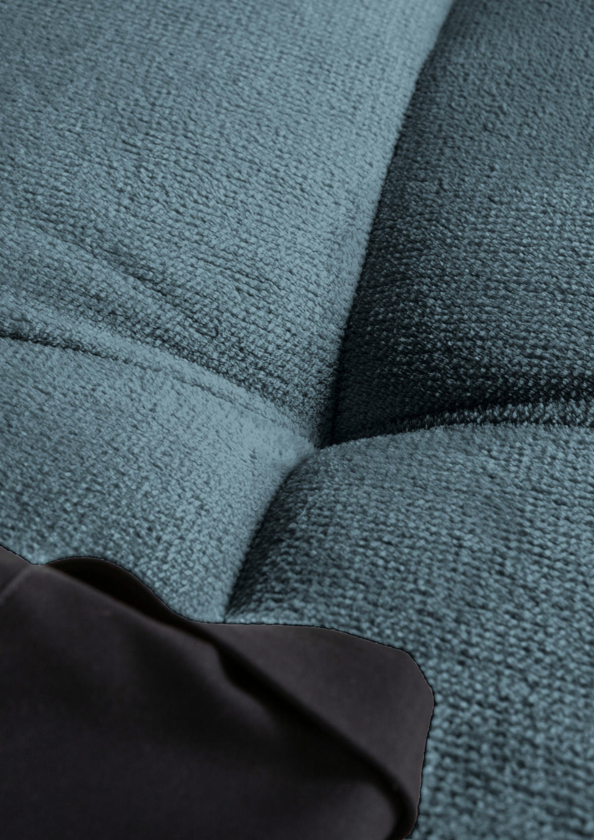 HÖRNSOFFA i plysch petrol  - petrol/mörkbrun, Klassisk, trä/textil (288/190cm) - MID.YOU