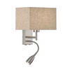WANDLEUCHTE Dream 25/38 cm   - Sandfarben/Nickelfarben, MODERN, Textil/Metall (25/38cm) - Fischer & Honsel