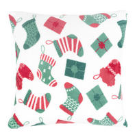 DÍSZPÁRNA 40/40 cm  - piros/fehér, Basics, textil (40/40cm) - X-Mas