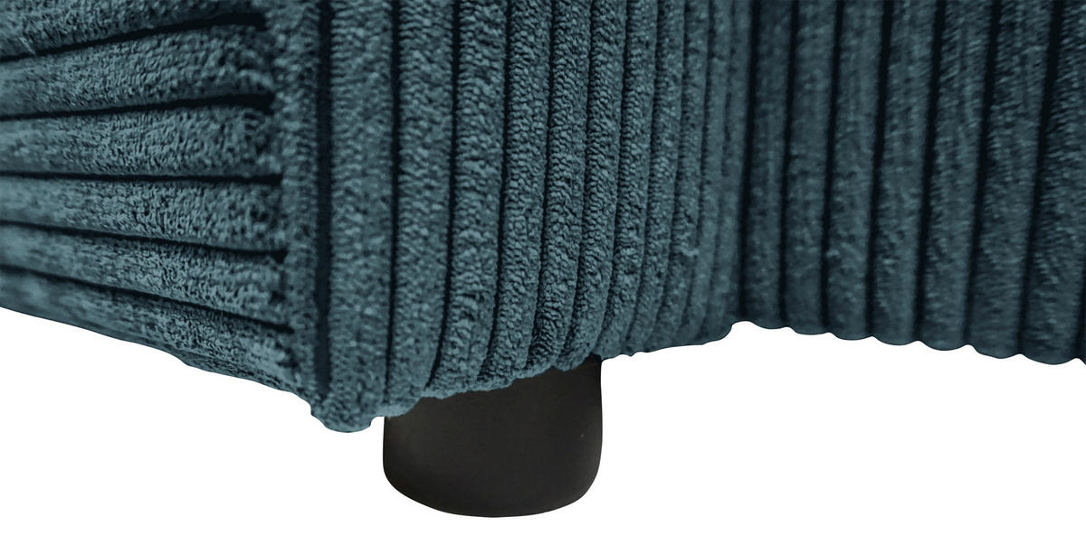 WOHNLANDSCHAFT TERMOLI in Cord Hellblau  - Schwarz/Hellblau, Design, Kunststoff/Textil (155/296/155cm) - MID.YOU