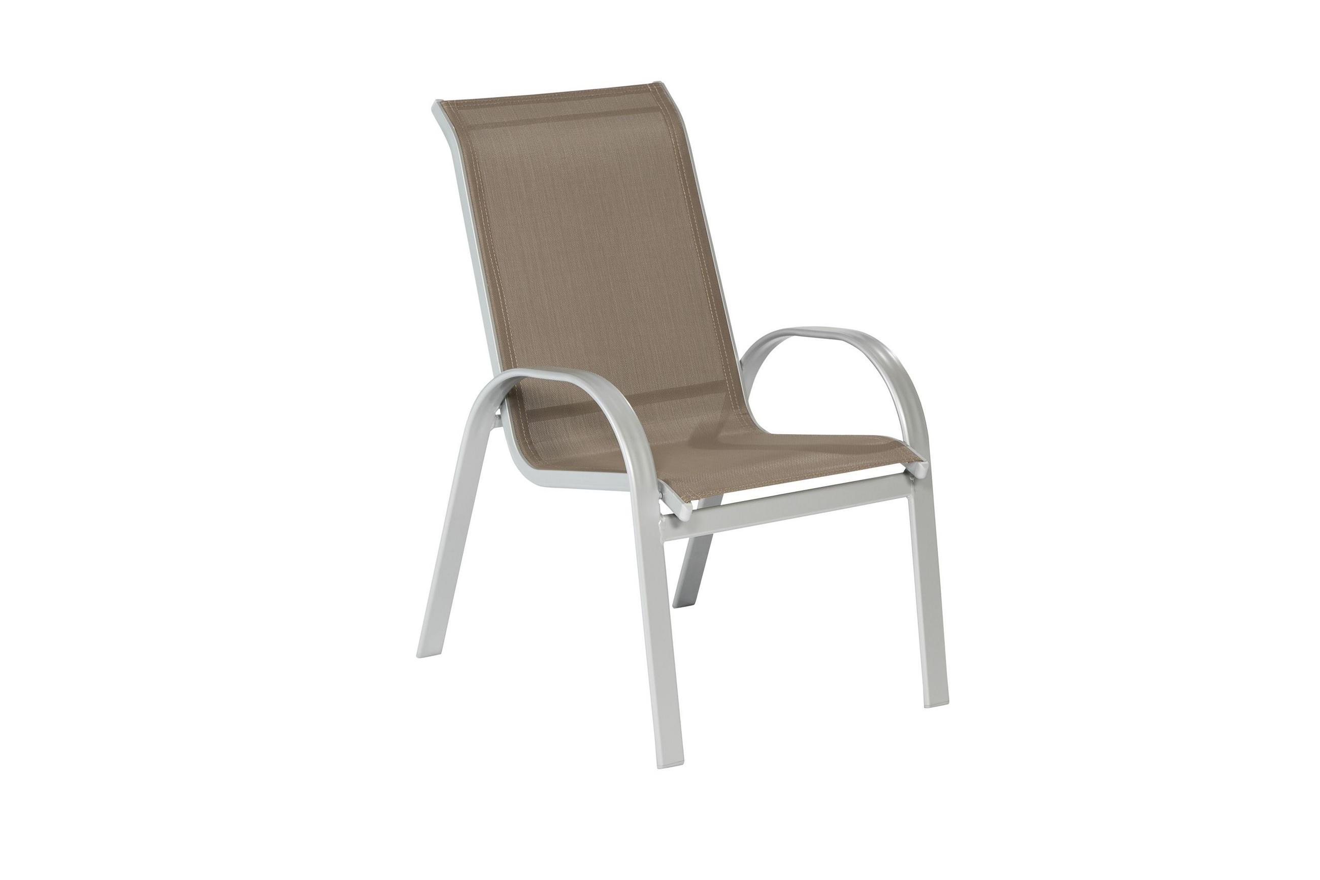 GARTENSTUHL Aluminium Silberfarben, Taupe  - Taupe/Silberfarben, KONVENTIONELL, Textil/Metall (56/97/76cm) - Gardenson