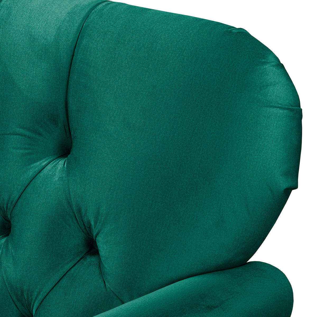 3-SITZER-SOFA Velours Grün  - Dunkelbraun/Grün, Design, Holz/Textil (210/98/95cm) - P & B