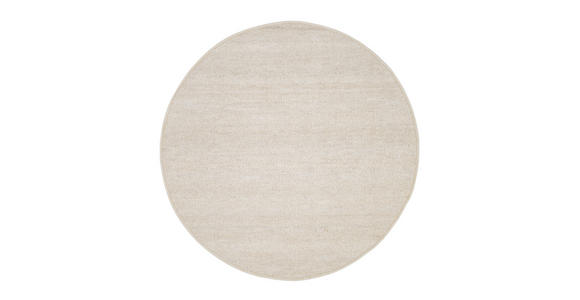 HANDWEBTEPPICH Helsinki Naturfarben, Weiß rund  - Naturfarben/Weiß, Basics, Textil (200/200cm) - Linea Natura